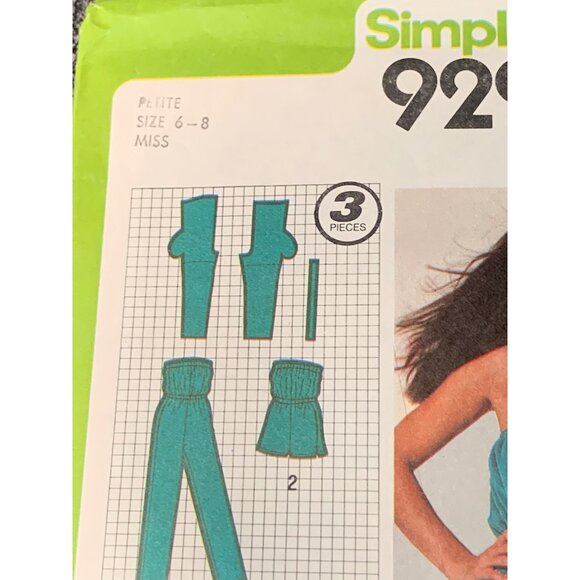 Simplicity Misses Romper Sewing Pattern sz 6 8 9295 - uncut - Picture 2 of 3